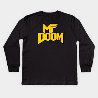 Black and Yellow MF DOOM Kids Long Sleeve T-Shirt